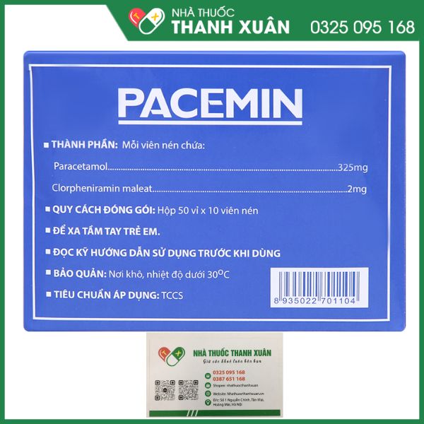 Pacemin thuốc điều trị cảm cúm, hắt hơi xổ mũi